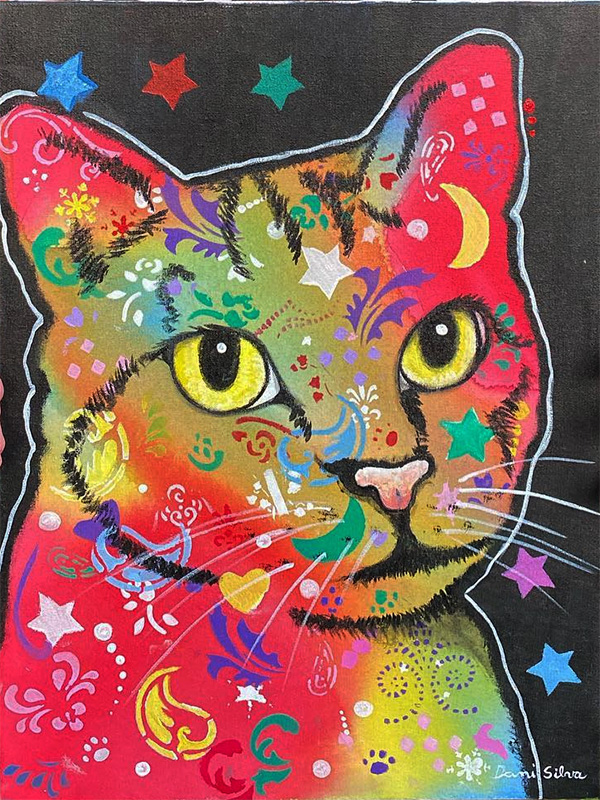 Gatinho colorido - 30 x 40 - AST - 2019